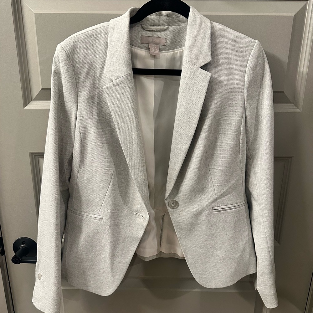 H&M Light Gray Textured Blazer